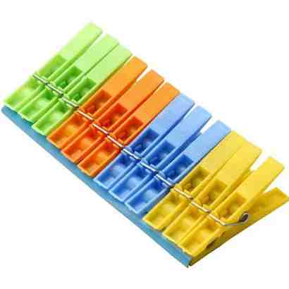 Clothes Drying Plastic Clips Medium Size 12 pcs
